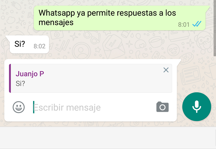 Whatsapp 2.16.116: cita mensajes y respuestas