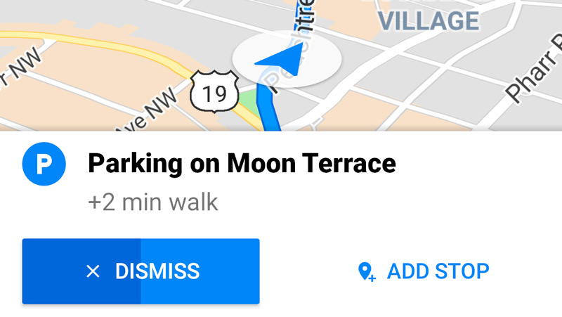 當您旅行時，Google地圖會告訴您目的地附近是否有停車場